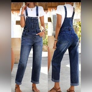SHEIN Dark Blue Denim Jumpsuit